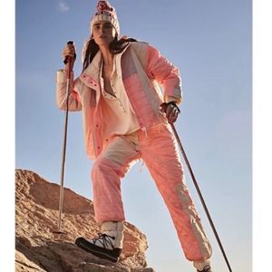 FREE PEOPLE LANDSCAPE VIEW SKI JACKET COAT +PANTS SET SIZE L